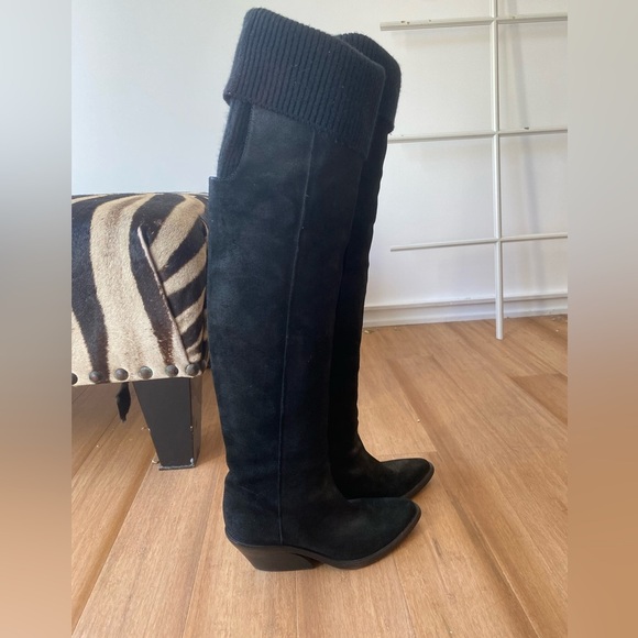 \Givenchy Tall black over the knee suede wester style boot - Picture 4 of 7